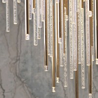 Lustre moderne en aluminium pour hôtel, luminaire suspendu pour hall d'entrée, décoration de mariage, luminaire suspendu en tube LED