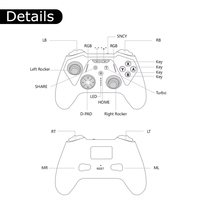 Gamegaga S201 - Control Inalámbrico para Juegos, Compatible con 2/PC/Android/iOS, Batería de 400 mAh, Alcance de <8 m, Sensor de Movimiento de Seis Ejes
