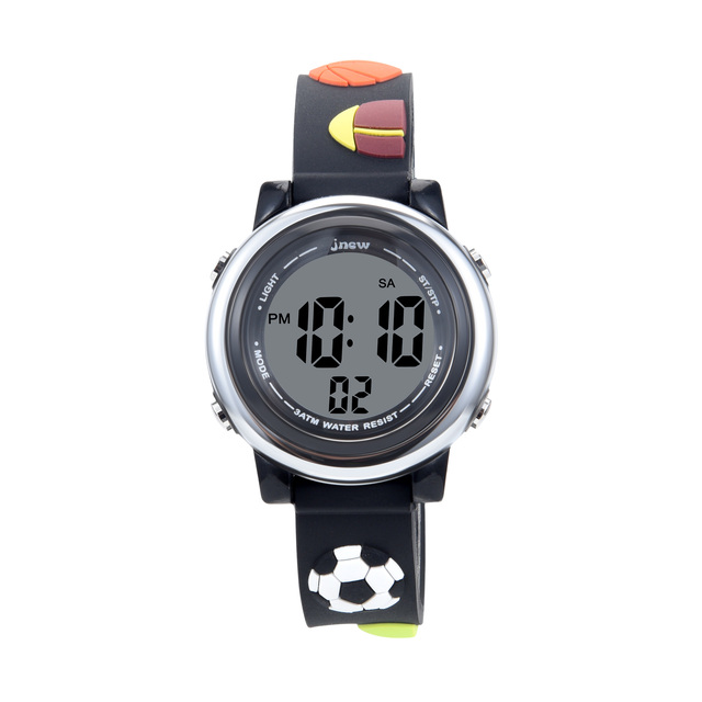 High Quality Waterproof LED Display Digital Sport Watch for Kids and Boys 3-15 Years Luminous with Alarm and Plastic Band