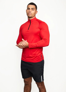 Nhà Máy Cơ Bắp Phù Hợp Với Thể Thao Mens Áo Nỉ Phòng Tập Thể Dục Mặc Độ Ẩm Wicking Dài Tay Áo Nửa Zip Kéo Hơn Áo Cho Nam Giới - Product Image 2