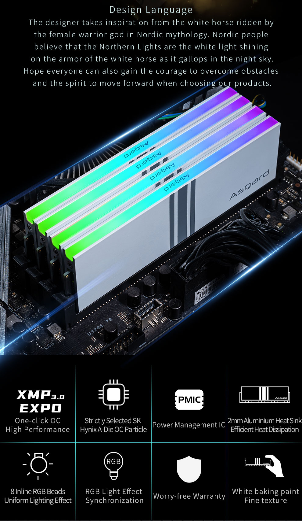 Asgard DDR5 RAM 32GB & 48GB, 6800MHz/7200MHz, Editable RGB for