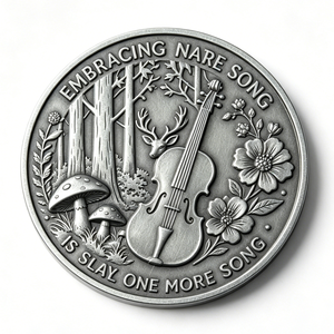 Moneda Conmemorativa de Desafío Personalizada de Aleación de Zinc Fundida a Presión con Diseño de Ángel y Música en 3D de Doble Cara, Coleccionable, con Diseño de Ciervo y Violín - Product Image 4