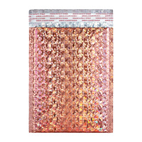 Arc-en-ciel métallisé holographique mat rembourré enveloppe Polymailer sac personnalisé expédition de vêtements emballage sacs d'expédition à bulles