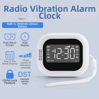 Réveil vibrant rechargeable avec deux alarmes et affichage jour/semaine – Horloge vibrante de bureau et de table pour les gros dormeurs