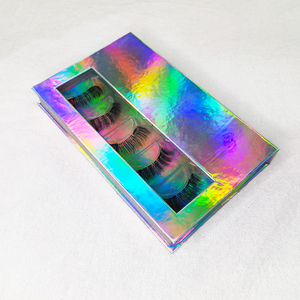 Boîte d'emballage personnalisée pour cils en vison avec logo magnétique et paillettes rectangulaires - Product Image 5