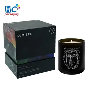 custom luxury black candles gift set box hard candles packaging candle box for gift