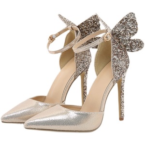 Zapatos de Tacón Alto con Punta Abierta y Diseño Brillante para Mujer, Estilo Moderno para Discoteca 2022 - Product Image 6