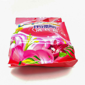 Lessive en poudre détergent personnalisé trois côté sac en plastique scellé avec poignée - Product Image 4