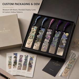Segnalibro Vintage con Stampa a Colori Personalizzata, Design Traforato, Tema Floreale <span class=keywords><strong>Notte</strong></span> <span class=keywords><strong>Stellata</strong></span>, per Regalo Museale e Merchandising Letterario - Product Image 6