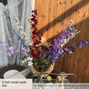 Piccola rondine a 3 forcelle fiori artificiali Delphinium a fila alta matrimonio floreale per soggiorno di casa san valentino - Product Image 2