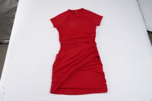 Vestido Drapeado Lavable con Estampado Digital Sólido, Elegante y sin Esfuerzo, Vestido Tipo Lápiz Cruzado para Mujer con Silueta Elegante - Product Image 2