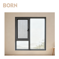 Ventana Abatible de Aluminio con Doble Acristalamiento, Aislamiento Acústico, Impermeable y con Rotura de Puente Térmico de Alta Calidad para Sala de Estar