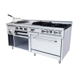 Estufa de Gas de Alta Calidad de 72 Pulgadas con 4 Quemadores Abiertos, Plancha Plana de 24 Pulgadas, Salamandra, Freidora Individual de Canasta Profunda y Asador de 12 Pulgadas - Product Image 2