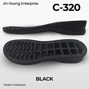 Chaussons légers en PVC noir pour femmes Jin Hoong C-320, semelle extérieure de 40 mm d'épaisseur, durables, antidérapants et résistants à l'eau - Product Image 2