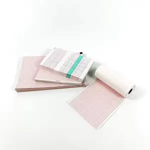 Hight Quality 100%wood Pulp Red Grid Ecg Thermal Paper 50mm 80mm 210mm Medical Paper Rolls 12 Channel Ecg Machine Recording Pape