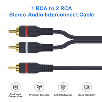 Câble adaptateur répartiteur coaxial RCA en Y bidirectionnel 1 RCA mâle vers 2 RCA mâles, gaine tressée en PVC, nickelé, pour haut-parleur stéréo HDTV