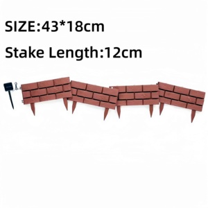 Easy to Assemble No Dig Solar Faux Brick Plastic Garden Edging <b>Border</b> for Outdoor Treated Nature - Product Image 3