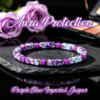 Bracelet artisanal en jaspe impérial 2026, perles de pierres précieuses en gros, bracelet jonc perlé en tube violet, bijoux Kara, pierre naturelle