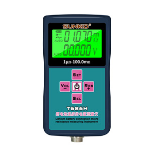 เครื่องทดสอบความต้านทานภายในสูง SUNKKO T686H พร้อมไฟฉาย LCD 0-5V สำหรับแบตเตอรี่ลิเธียมรถยนต์พลังงานใหม่ - Product Image 1