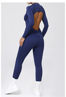 Nouvelle Combinaison de Sport et Yoga Une Pièce Dos Nu Moulante à Manches Longues pour Femme – Tenue d'Entraînement