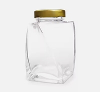 150ml 360ml Stoples Kaca Kosong Bentuk Unik untuk Kemasan Madu 500g dengan Tutup