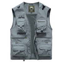 Gilet photo de voyage de pêche Safari de travail en plein air d'été pour hommes avec poches