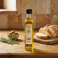Tissi 250ml 6 piezas Aceite de Oliva Virgen Extra con Aroma a Trufa Blanca en Botella de Vidrio Premium KONAL DOO para Uso en Temporada