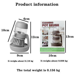 מטבח לשפשף מברשות כלים מברשת כביסה לסירים לחניות גומי צלחת עם מברשת כף כף יד עם מגש סבון - Product Image 2