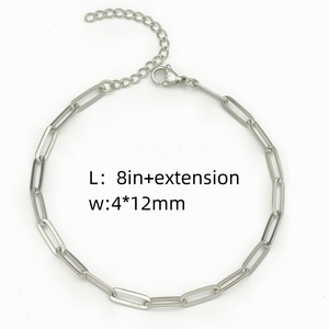 Customized 316L Stainless Steel <b>Link</b> Flat Oval Drawn Elongated <b>Cable</b> Paper Clip Jewelry Necklaces Bracelets Fashionable Gift - Product Image 1