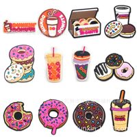 Aksesoris Sepatu Donat Lucu Baru Laris Manis Grosir, Hiasan Sepatu Minuman, Aksesoris Makanan dan Minuman untuk Sepatu Clogs
