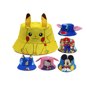 35 estilos niños Marioed cosido Kuromied pescador sombrero diseño <span class=keywords><strong>de</strong></span> dibujos animados niños al aire libre Pokemoned sombrilla sombrero al por mayor - Product Image 1