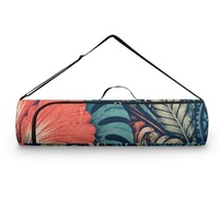 Sac de transport pour tapis de yoga et de pilates à fermeture éclair, motif coquille d'hibiscus samoan, marque privée, avec bandoulière réglable
