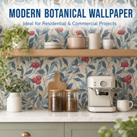 Papier peint auto-adhésif imperméable à motif floral de conception industrielle Fancyfix, rouleaux de 44 cm, tailles personnalisées, 1 an, armoires de chambre à coucher