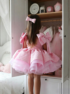 MQATZ <span class=keywords><strong>Vestito</strong></span> <span class=keywords><strong>da</strong></span> Principessa Rosa Natalizio per Bambine 2026 Nuovo Abito <span class=keywords><strong>da</strong></span> Spettacolo Tutu Scintillante in Pizzo per Ragazze - Spedizione Transfrontaliera - Product Image 4