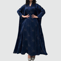 Robe abaya élégante et simple à pois scintillants, col en V, manches longues, cape douce, flux, confort facile à porter, couverture bohème