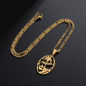 Collar de Acero Inoxidable Dorado de Etiopía para Hombre y Mujer, Estilo Étnico, Collar para Parejas, Accesorios Transfronterizos - Product Image 4