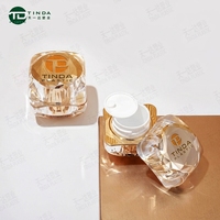 Contenants cosmétiques de luxe en forme carrée dorée, 30g 50g, pot en plastique acrylique pour crème, emballage pour soins de la peau, crème pour les yeux, lotion, bouchon à vis