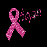 Personnalisé Force Amour Courage Espoir Foi Cancer Du Sein Ruban Sensibilisation Transfert De Strass