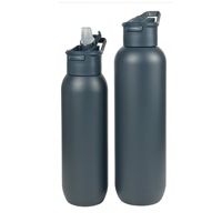 Gobelet isotherme personnalisé avec logo, écologique, portable pour le sport en extérieur, en acier inoxydable 304 à double paroi avec couvercle et paille, pour les voyages