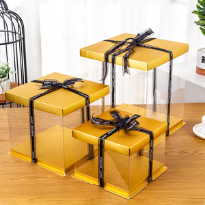 Hộp Giấy Bánh Cưới Tái Chế Nhiều Màu Sắc Bán Chạy Có Cửa Sổ Trong Suốt Hộp Bánh Trong Suốt - Product Image 1