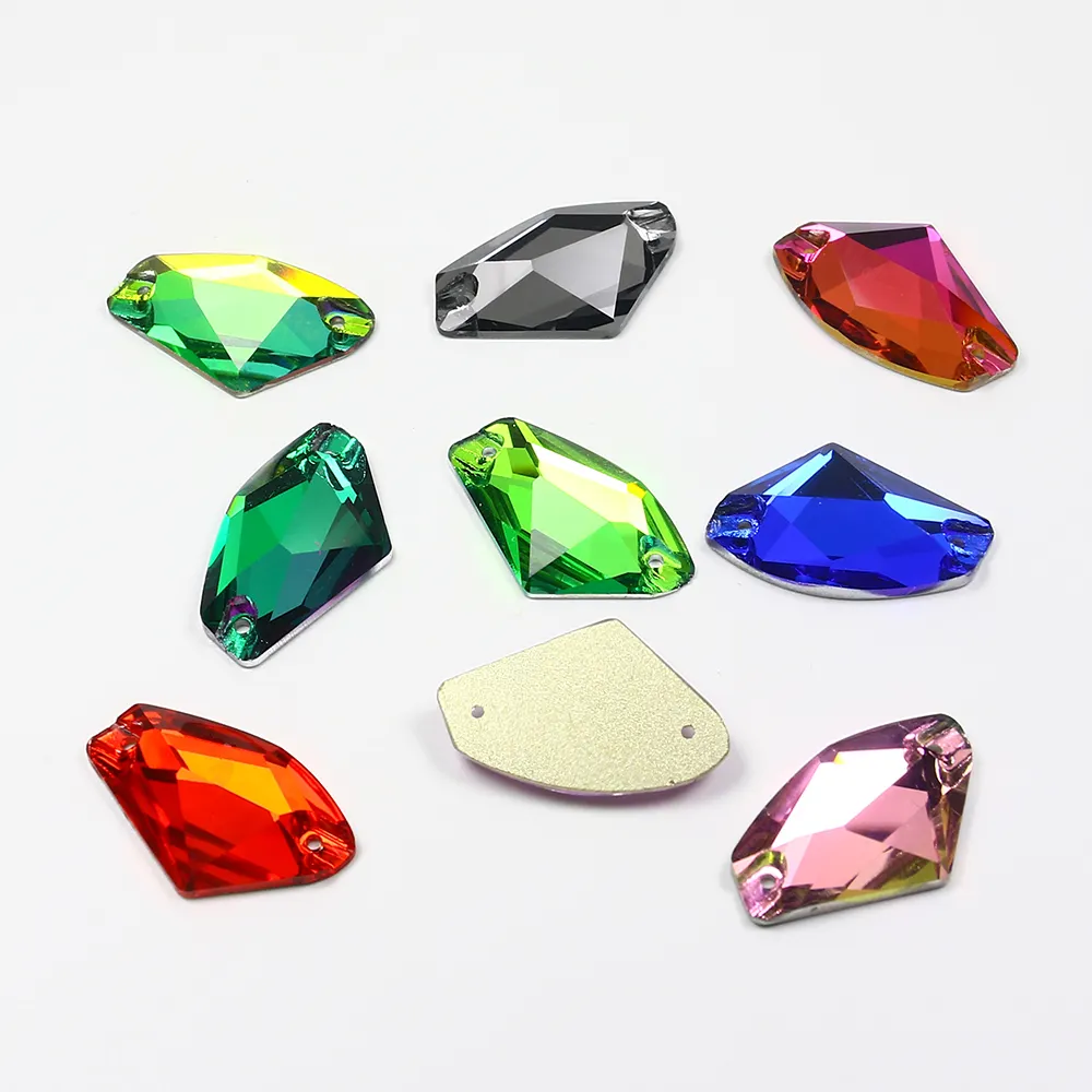 Dongzhou flachschirmmetafeln Strass-Steine individuell genäht Kristallstein großhandel bleifreie Perlen für Kleidung Schuhe Nähzubehör