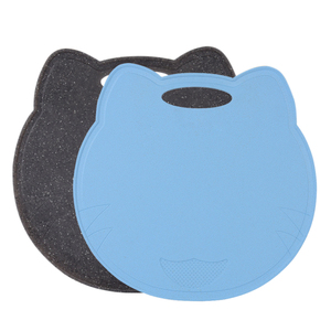 Cat Shaped Wheat Straw Eco Friendly Plastic Kitchen Cutting Block PP Chopping Board with handle