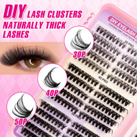 Kit de cils en grappes DIY grande capacité, boucles mixtes, cils pré-coupés, cils individuels volumineux pour salons et distributeurs