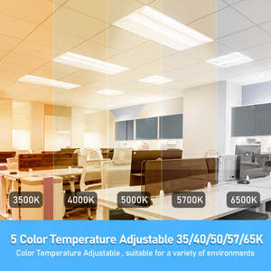 Lámpara de Panel Empotrada Retroiluminada 2x2 con Rejilla, 5CCT Ajustable, LED 40W, Iluminación para Almacenes, Certificación DLC, 5 Años de Garantía - Product Image 3