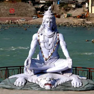 Estatua de Lord Shiva de mármol tallada a mano de piedra natural clásica