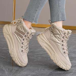 Bottes de neige chaudes et décontractées pour femmes 2026, en cuir et coton, à semelle épaisse, style montant et fourrure tendance - Product Image 2