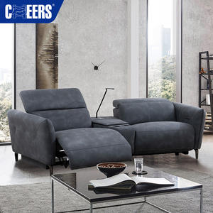 MANWAH CHEERS Electric Modern Fabric 2-seater Sectional Recliner Sofa <strong>Furniture</strong> With <strong>LED</strong> <strong>Light</strong> and USB Port for Living Room - Product Image 5
