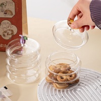 Creatieve fruitpot voor thuisgebruik, transparante Europese glazen voorraadpot, snoep- en biscuitendoos, glazen snoepvaas.