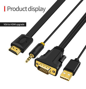 Câble <span class=keywords><strong>HDMI</strong></span> <span class=keywords><strong>vers</strong></span> <span class=keywords><strong>VGA</strong></span> plaqué or VegGieg personnalisé OEM, adaptateur mâle <span class=keywords><strong>VGA</strong></span> <span class=keywords><strong>vers</strong></span> <span class=keywords><strong>HDMI</strong></span> mâle 1080p pour câble convertisseur - Product Image 6