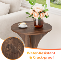 Table de chevet en bois avec plateau extra-large de 17,5 pouces, table de chevet robuste à base en croix pour chambre à coucher et salon